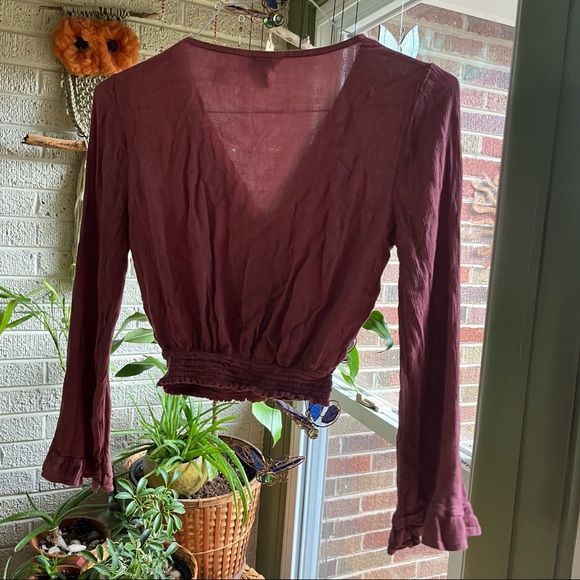 Mauve Taupe Hippie Boho Top - Picture 6 of 7